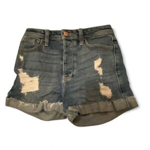 Hollister-co Women's Blue and Navy Shorts